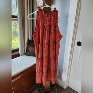 Fall Halter Midi Dress, Size L, Made in USA